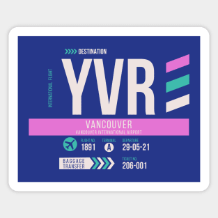 Vancouver (YVR) Airport Code Baggage Tag Sticker